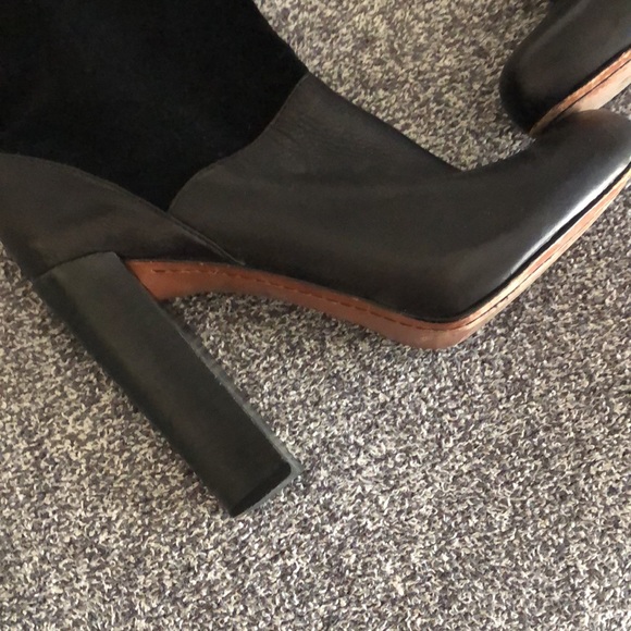 Rachel Zoe Black Boots Leather and Suede Size 8 - Picture 2 of 6